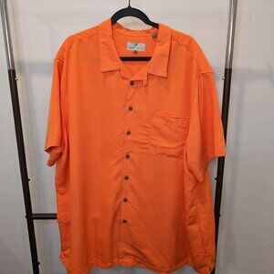 DXL Oak Hill Solid Camp Shirt 2XL Orange (New with Tags)